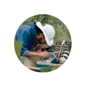 farmer with computer